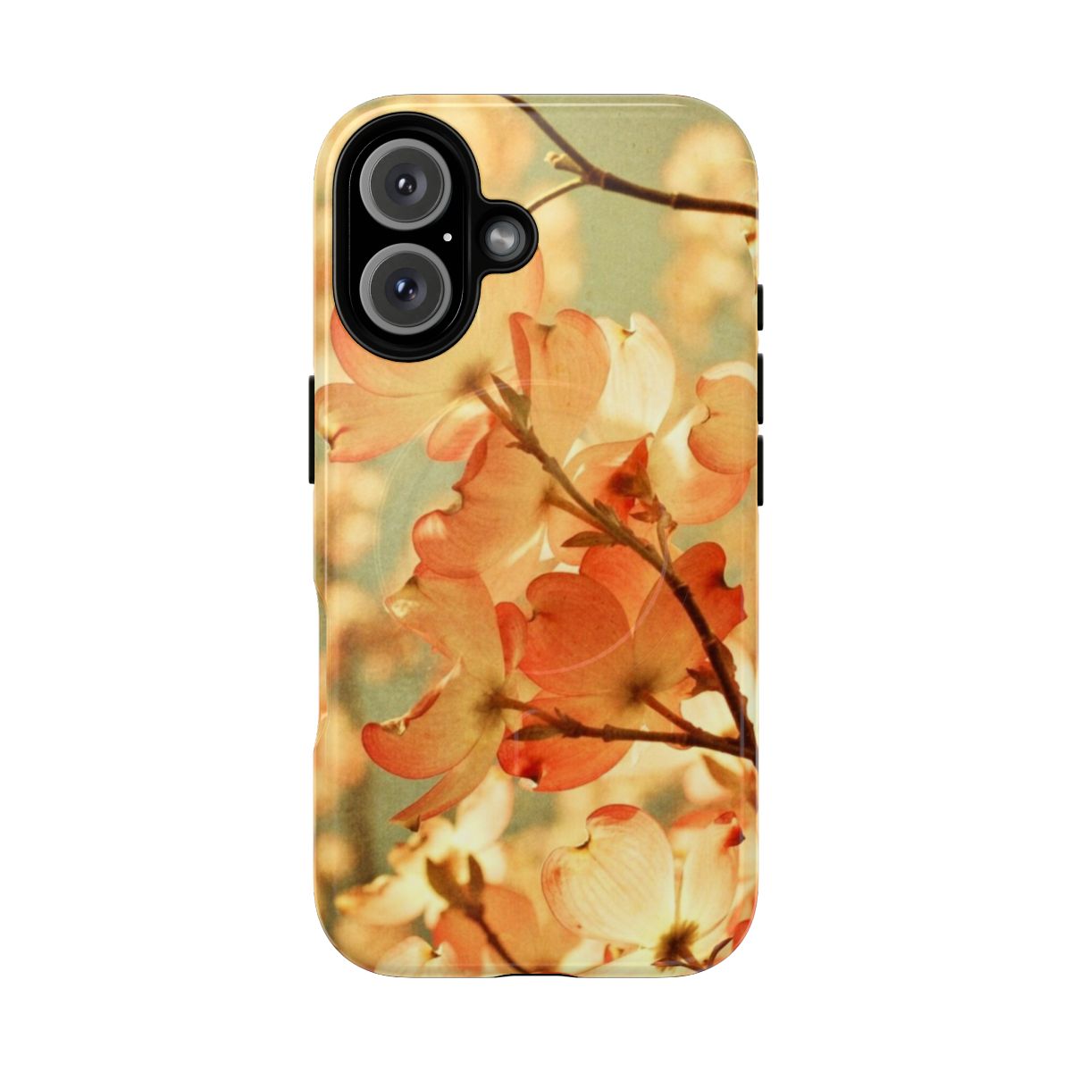 Vintage pink spring flowers phone case with a botanical floral design