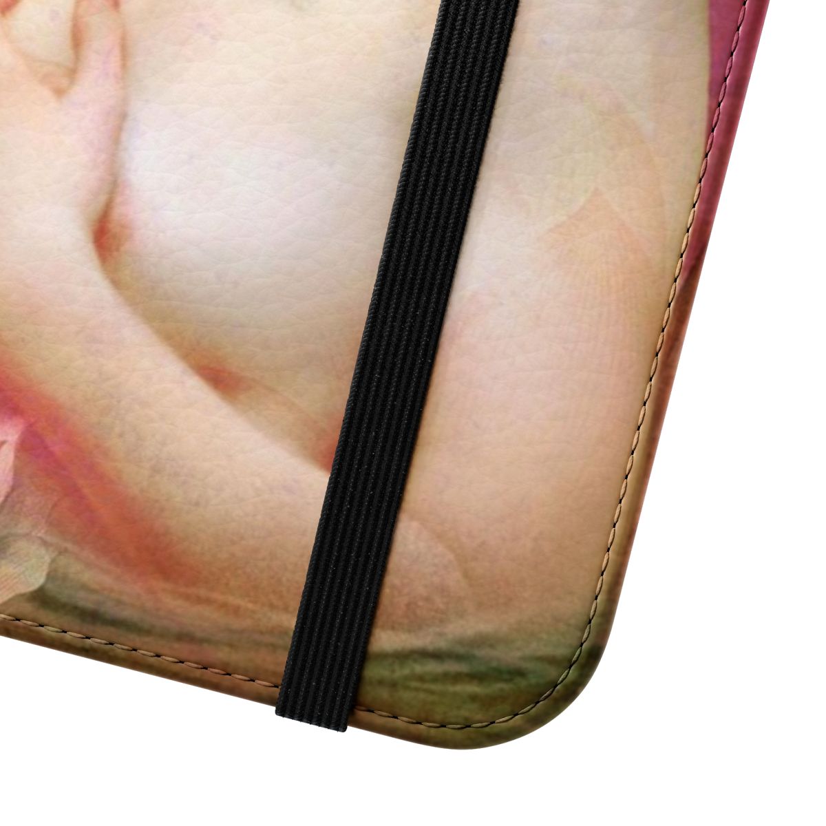 Enchanted snake and floral portrait design on a phone case - Close Up