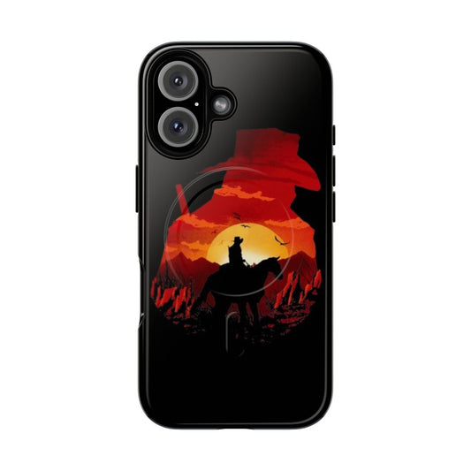 Magnetic tough phone case in red color with a gaming logo