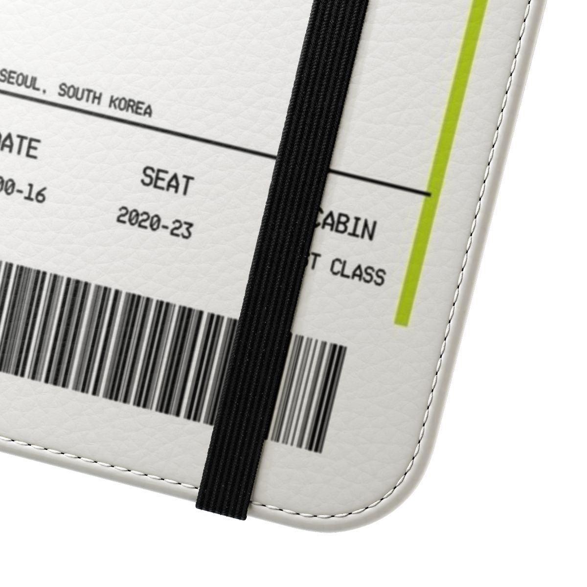 NCT-inspired boarding pass flip cover phone case - Close Up