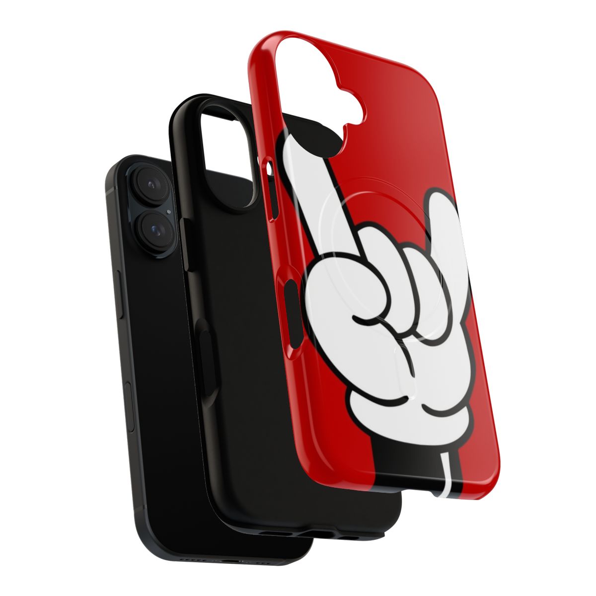 Magnetic phone case with a cool, trippy fingers and hands design - Layers