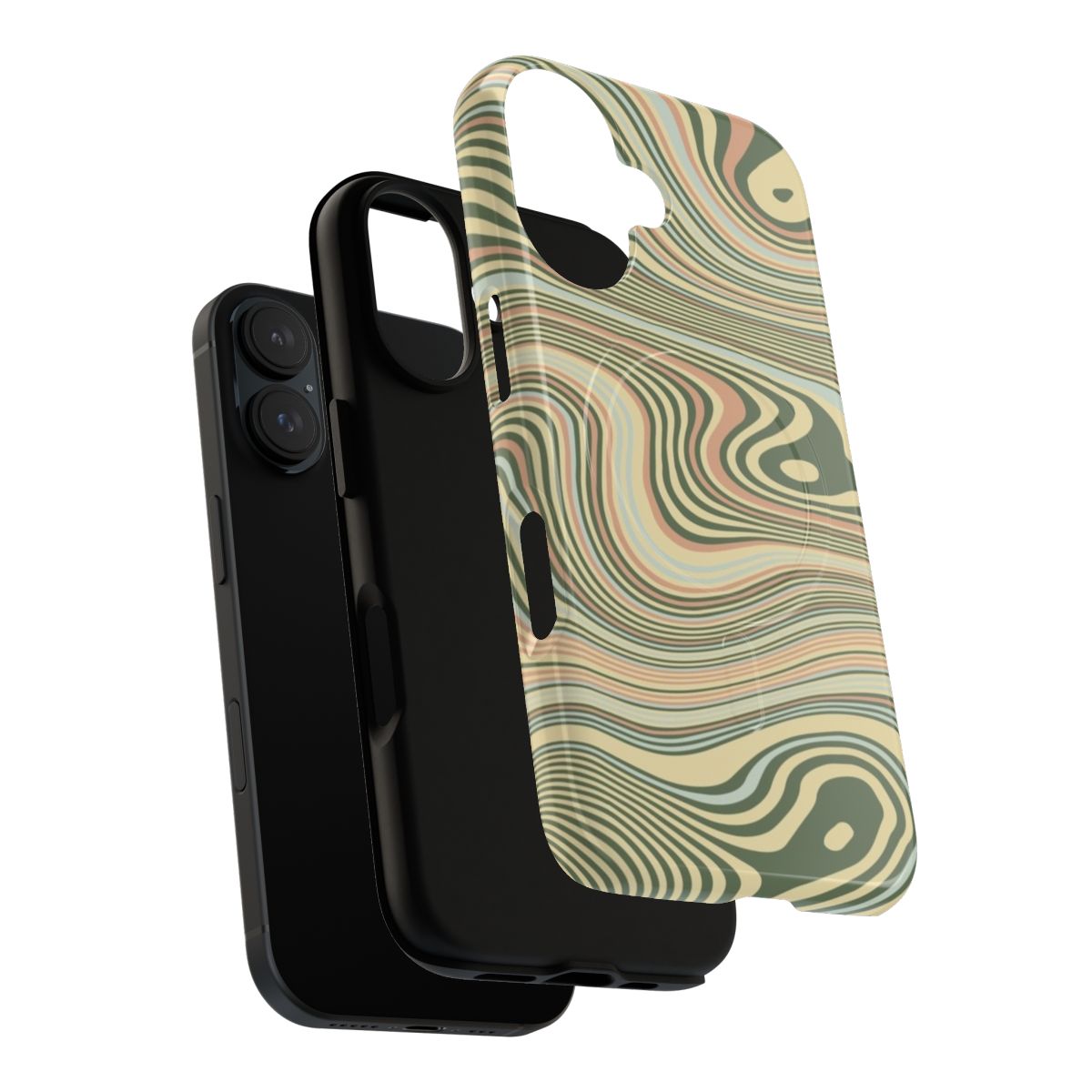 Vibrant abstract swirl pattern on a magnetic protective phone case - Layers