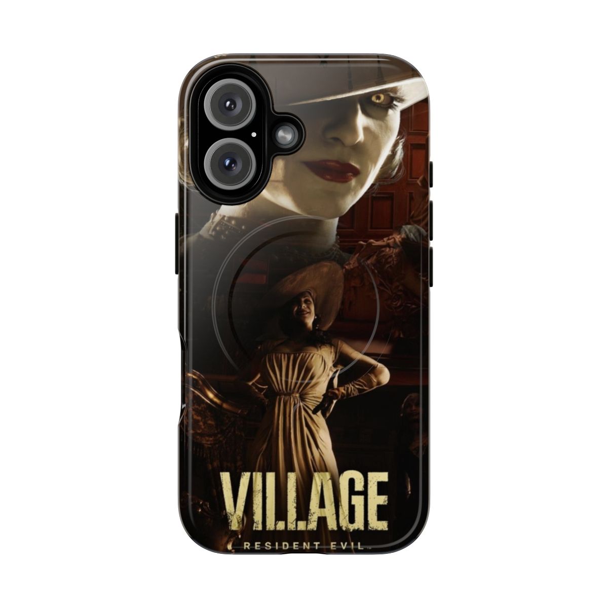 Magnetic tough phone case featuring the iconic Resident Evil Village character Lady Dimitrescu, also known as the Tall Vampire Lady.