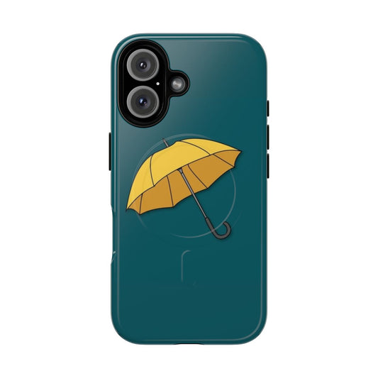 A yellow umbrella-inspired magnetic tough phone case