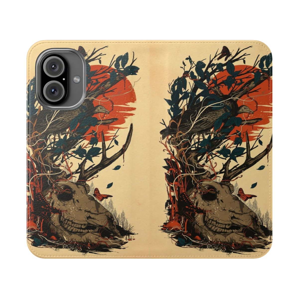 Dominate Flip Cover Phone Case with rustic nature and wildlife design