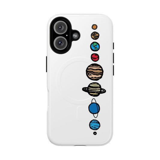 Colorful planets phone case with a magnetic, durable design