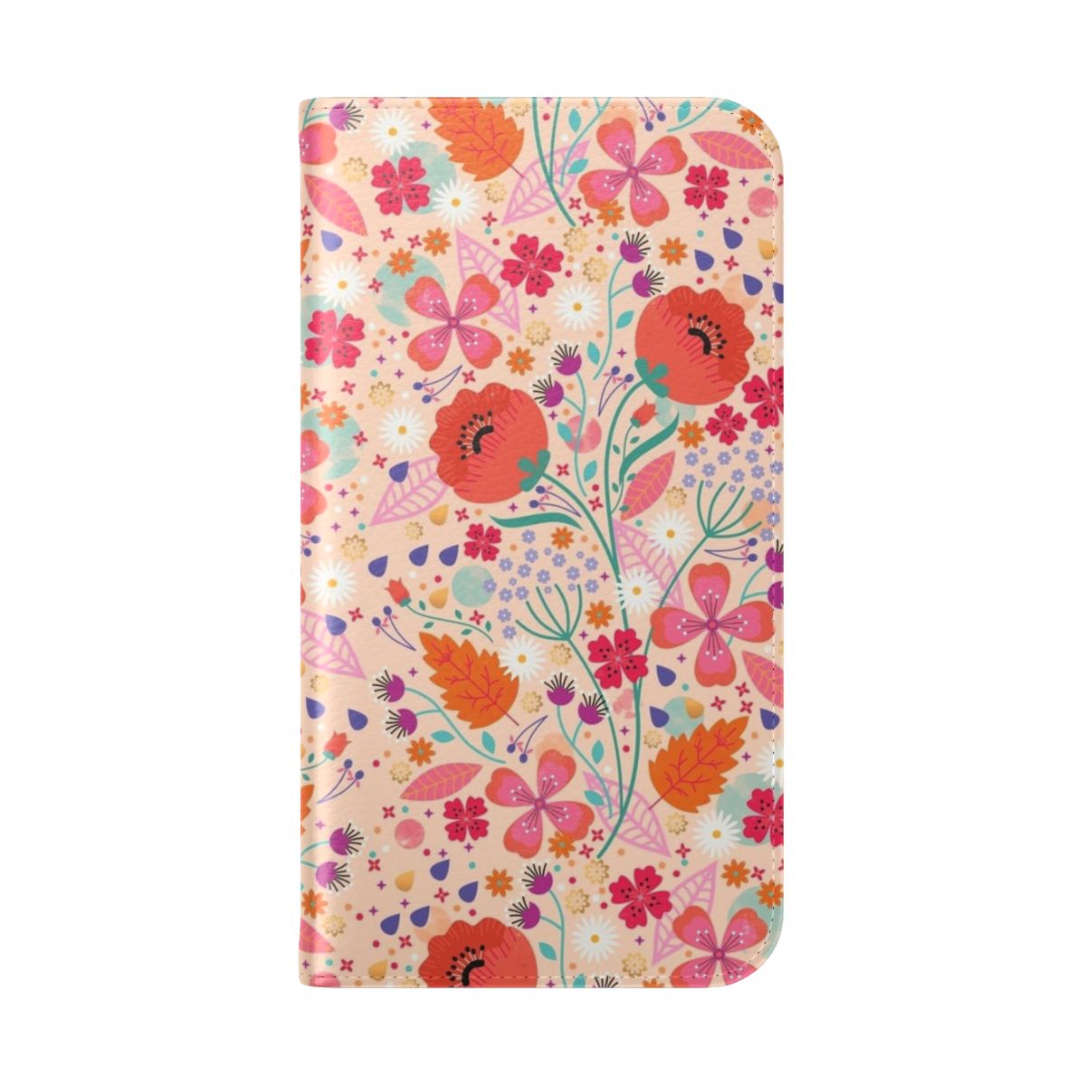 Colorful spring floral design phone case cover - Folded Back