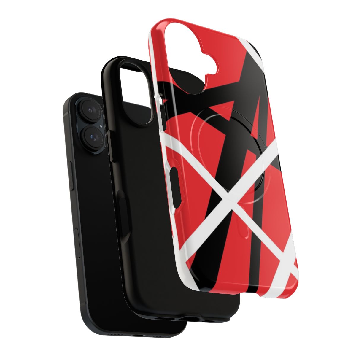 Red and white striped magnetic tough phone case inspired by the iconic van halen band - Layers