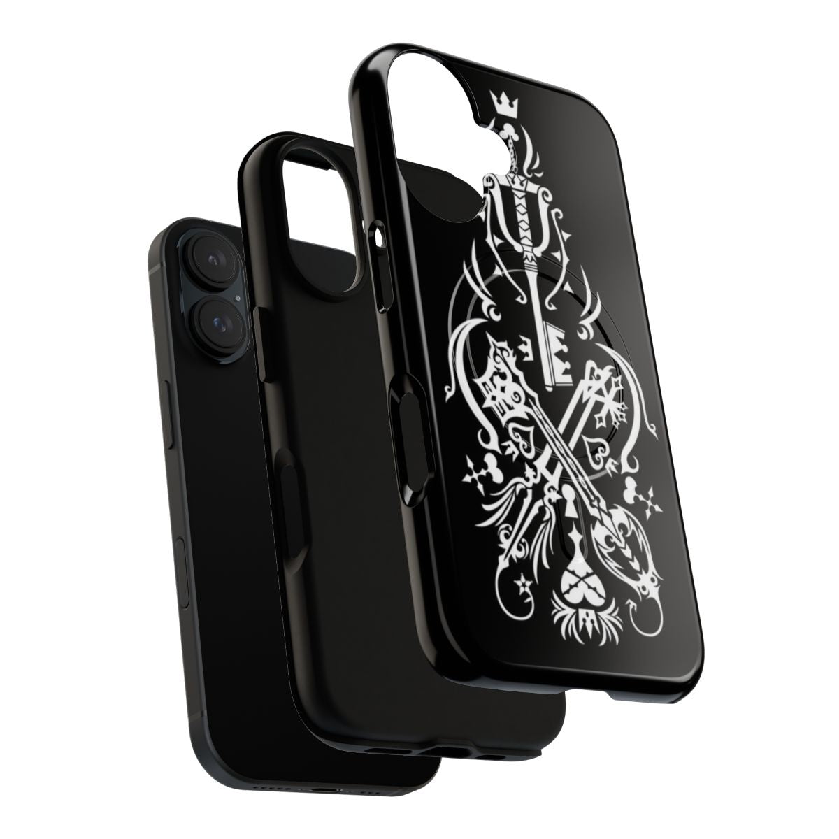 Black magnetic phone case with Kingdom Hearts-inspired design - Layers