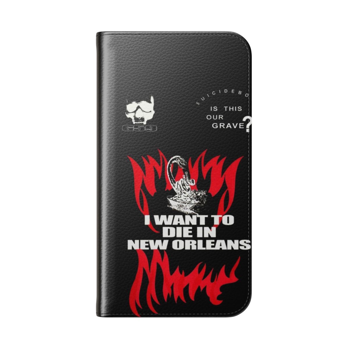 I Wanna Die In New Orleans album cover-inspired flip cover phone case - Folded Back