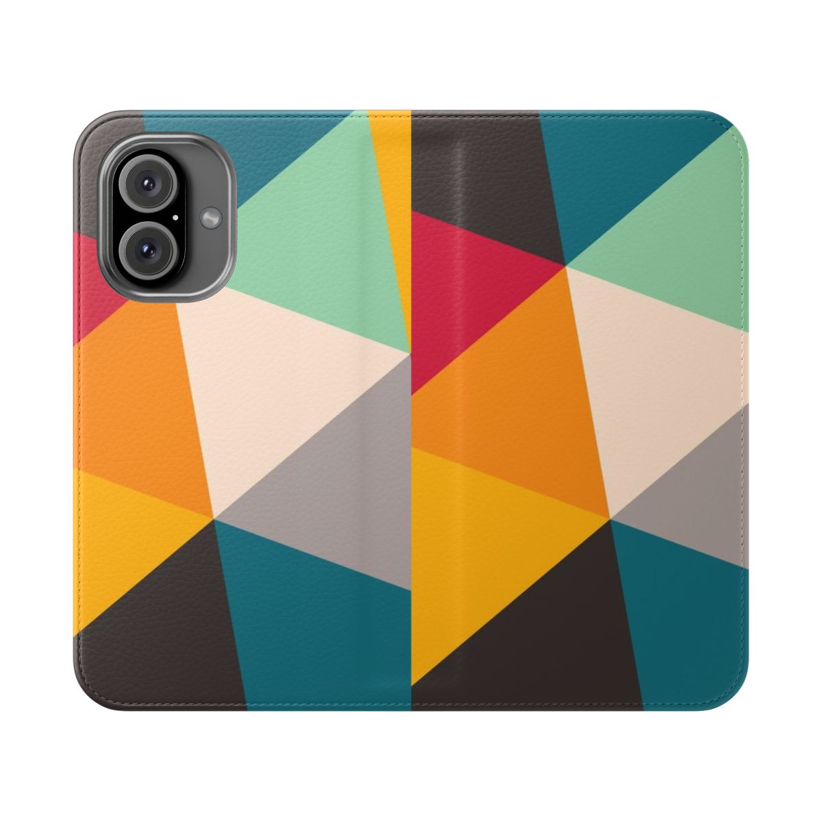 Vibrant geometric triangle pattern phone case in a minimalist design