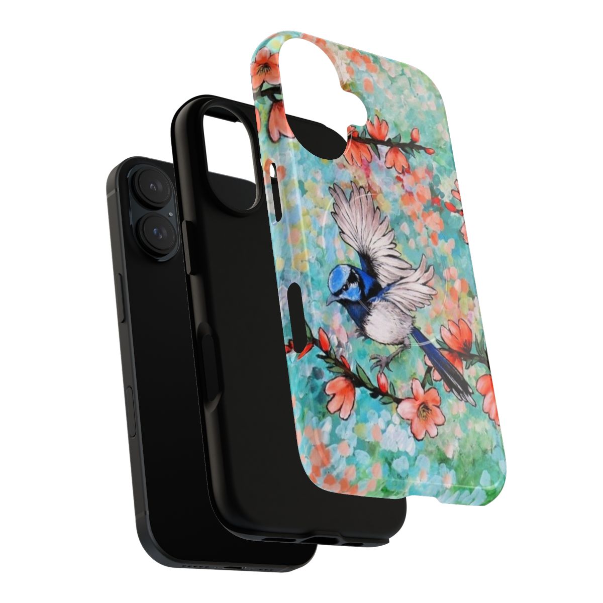 Colorful phone case with vibrant garden and nature imagery - Layers