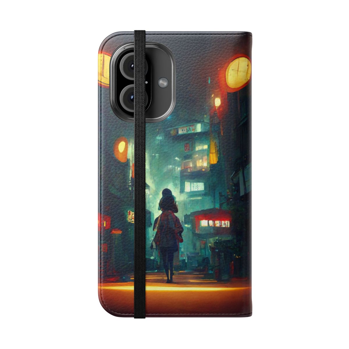 Spirited Away Inspired Flip Cover Phone Case with Chihiro and Studio Ghibli Artwork - Folded Front