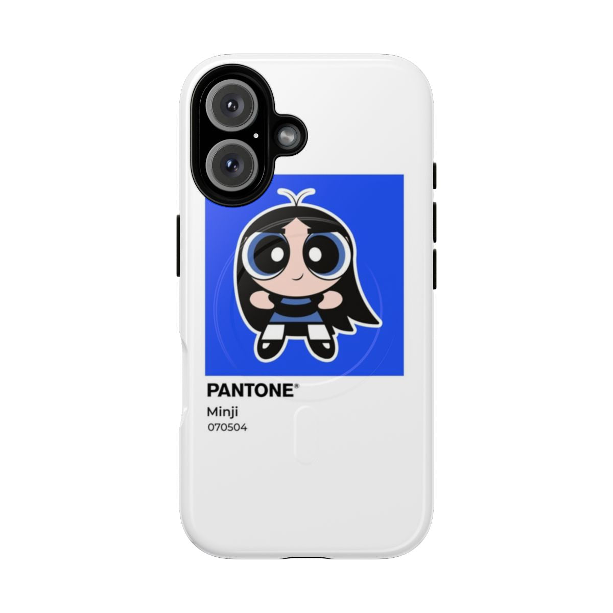 Minji-inspired phone case featuring the Powerpuff Girls in a stylish and colorful design