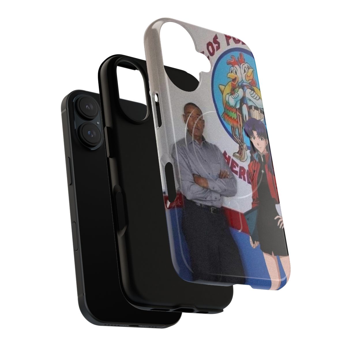 Magnetic tough phone case featuring Gus from Breaking Bad and Misato from Evangelion - Layers