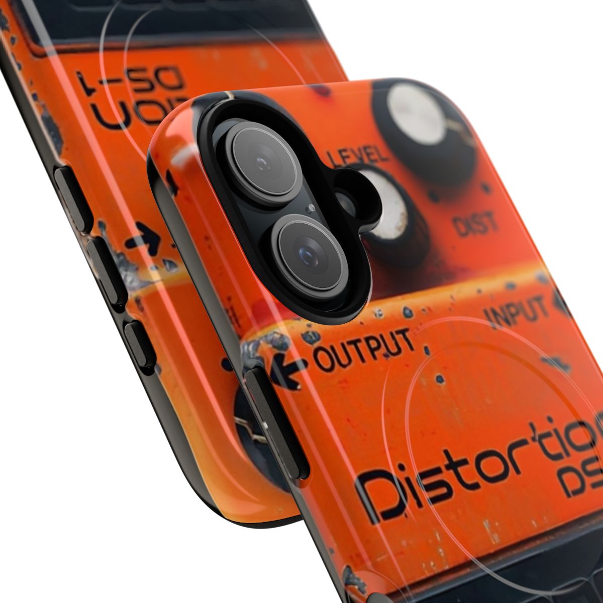 Magnetic tough phone case with guitar effects design for shoegaze music enthusiasts - Detail