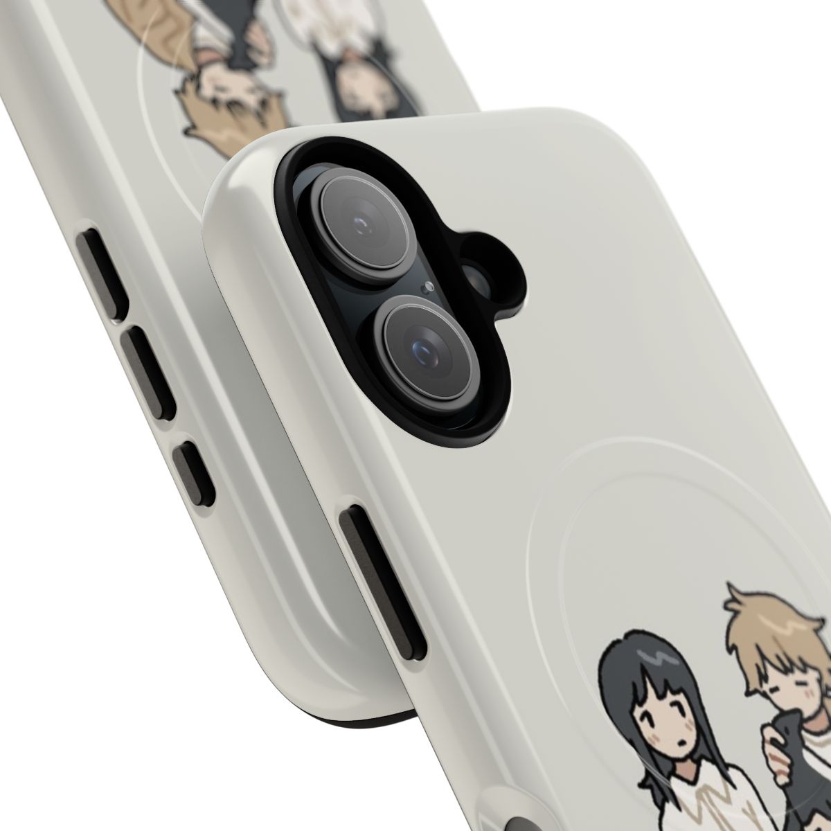 Penguin-themed magnetic tough phone case with cartoon anime design - Detail