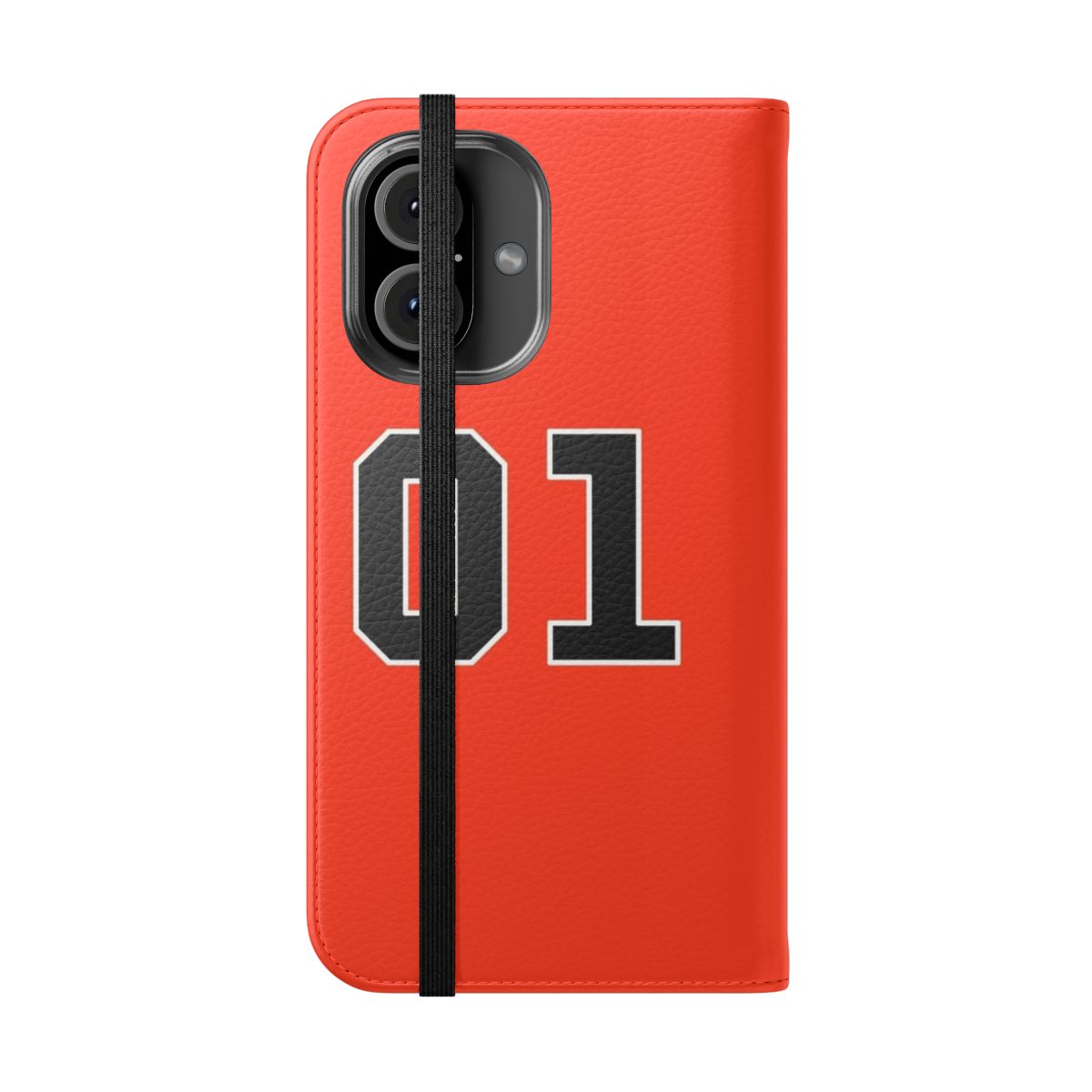 Vintage car-themed flip cover phone case with General Lee design - Folded Front