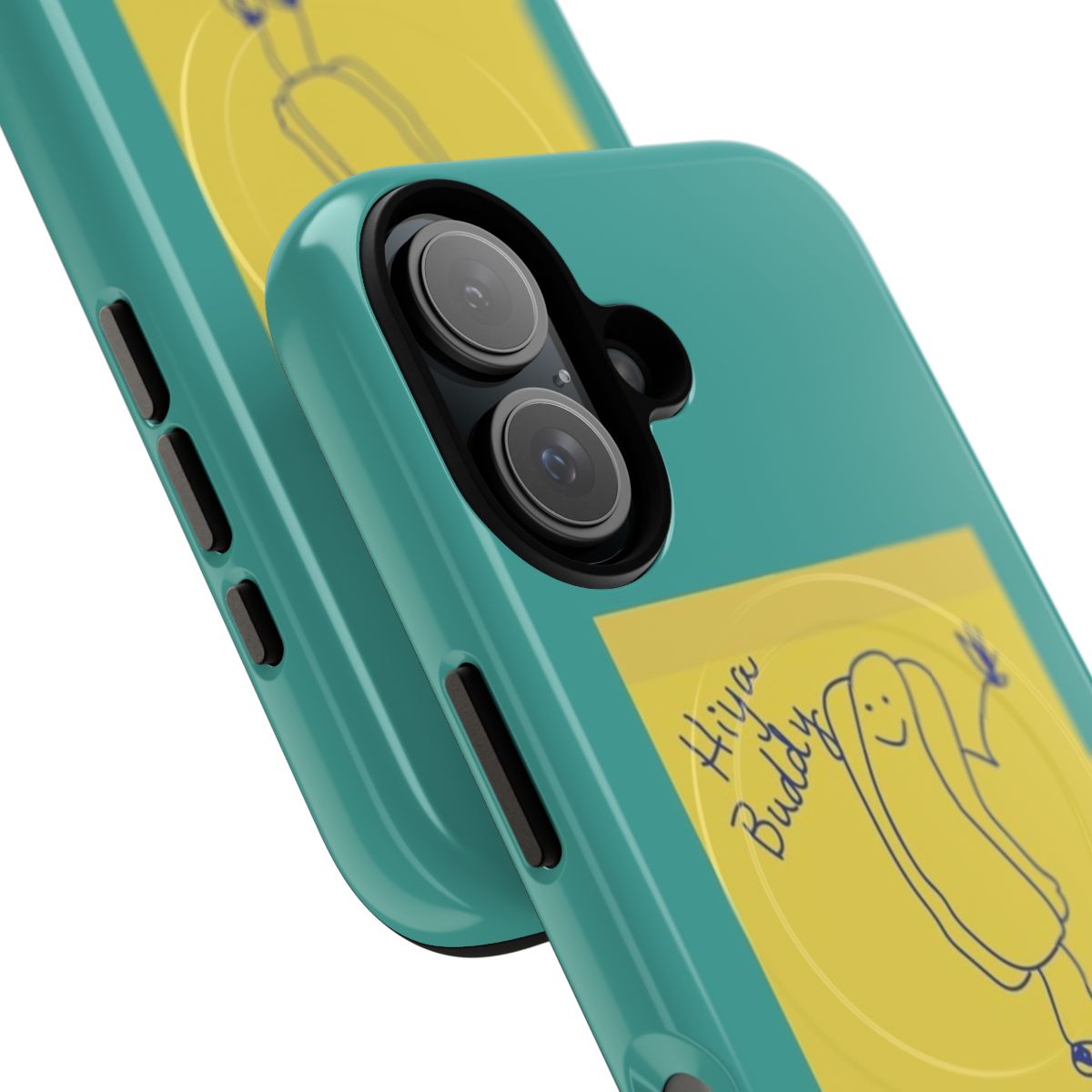 "Hiya Buddy" Sticky Note Themed Magnetic Tough Phone Case for Office Fans - Detail