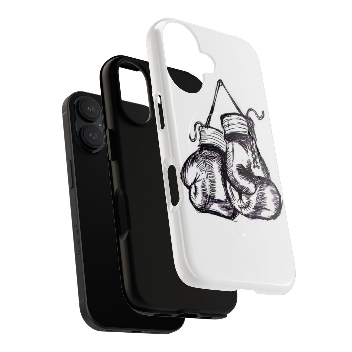 A tough, magnetic phone case with a boxing gloves-inspired design. - Layers