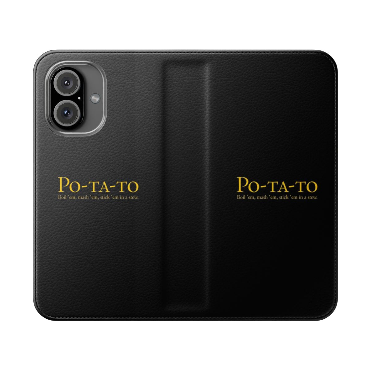 Potato-Inspired Flip Cover Phone Case with Lord of the Rings Quote