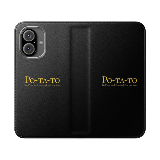 Potato-Inspired Flip Cover Phone Case with Lord of the Rings Quote