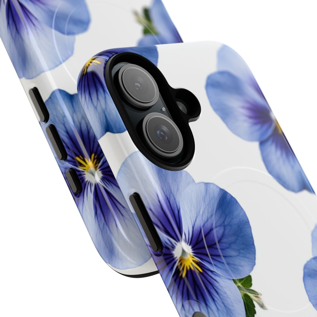 Cute purple pansy flower design on a magnetic tough phone case - Detail