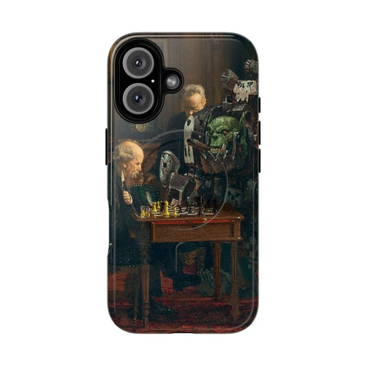 Magnetic tough phone case featuring custom Warhammer 40k Ork chess design