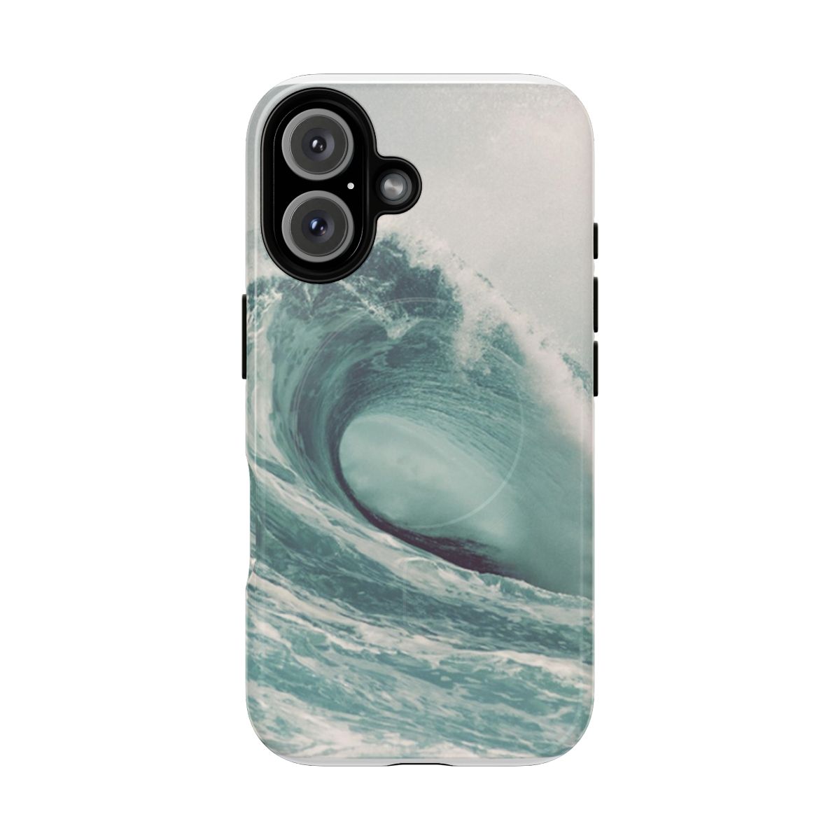 Tough phone case with ocean wave design