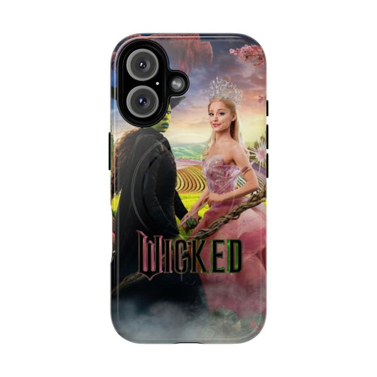 Vibrant phone case featuring Wicked movie-inspired artwork