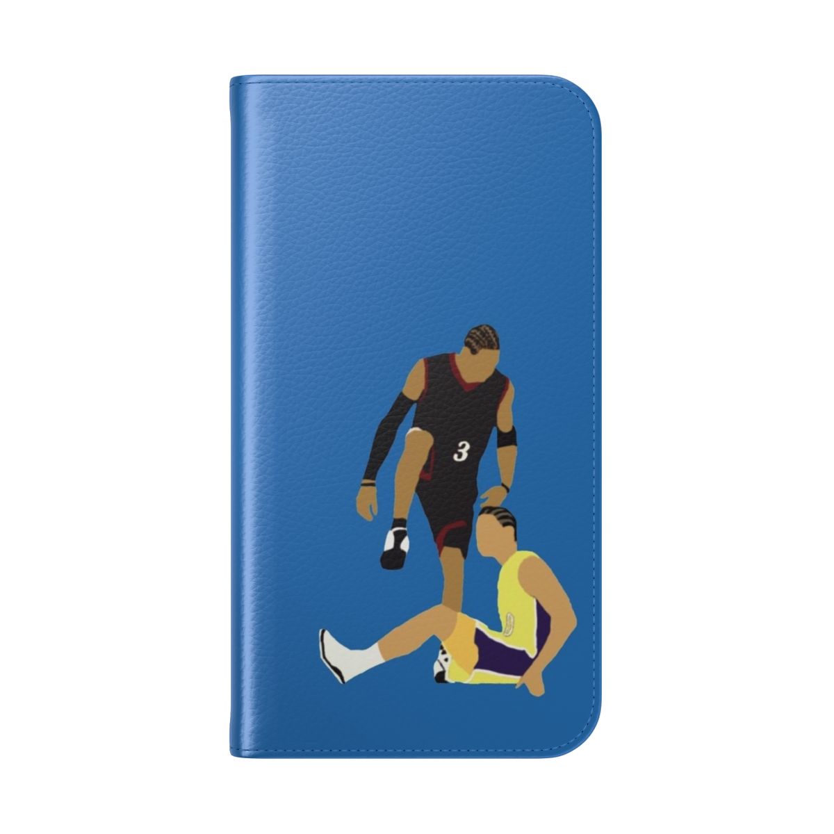 Basketball phone case featuring Allen Iverson's iconic 'step over' moment against Tyronn Lue - Folded Back