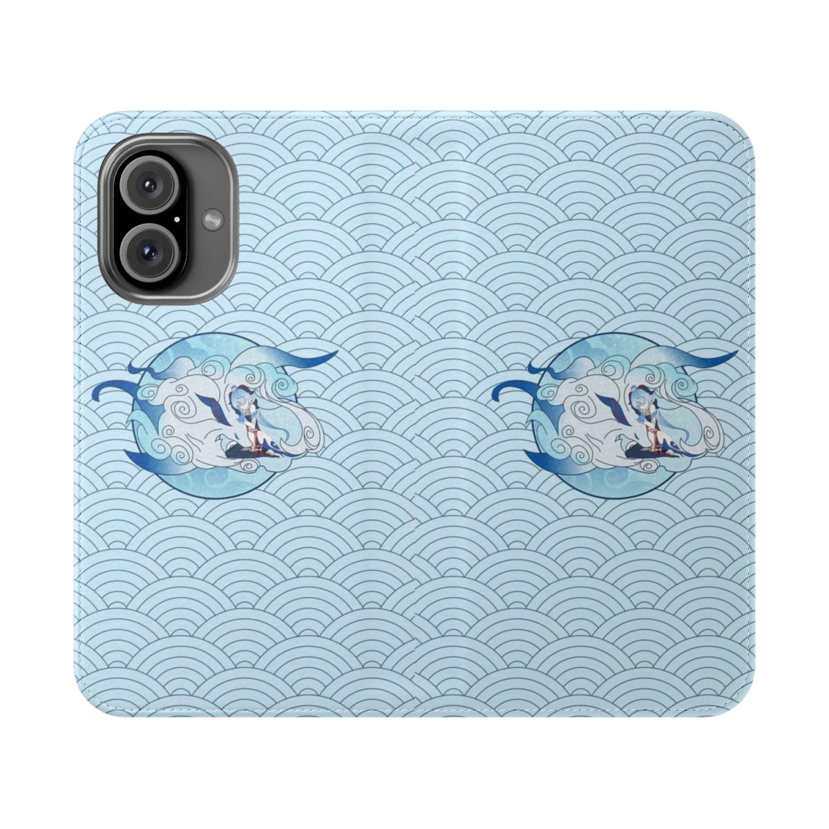 Genshin Impact Ganyu Pattern Flip Cover Phone Case