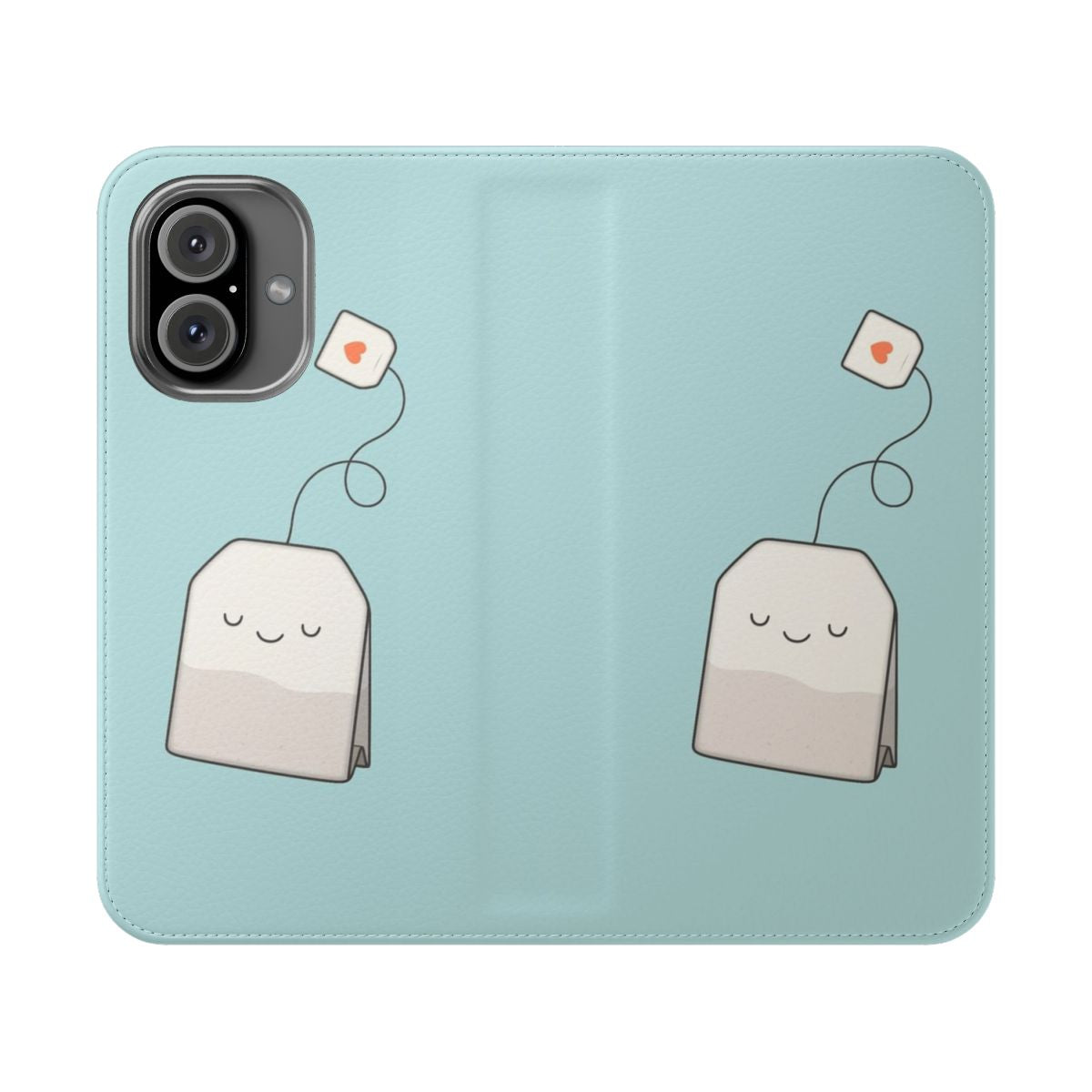 Cozy tea-themed phone case cover with a cute, kawaii design