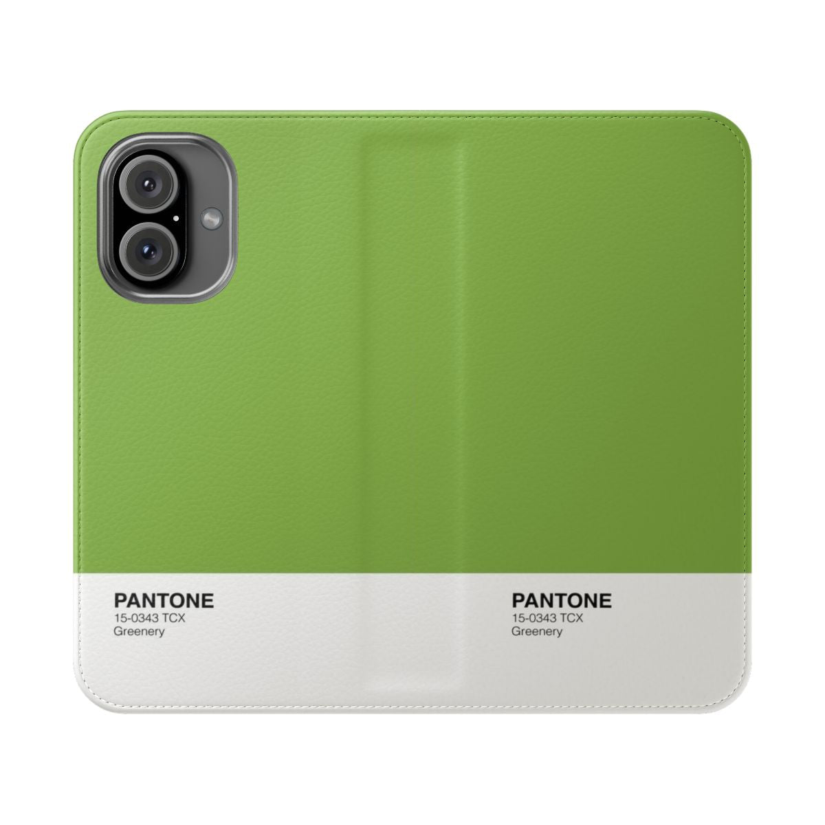 Pantone Flip Cover Phone Case in Vibrant Greenery Color