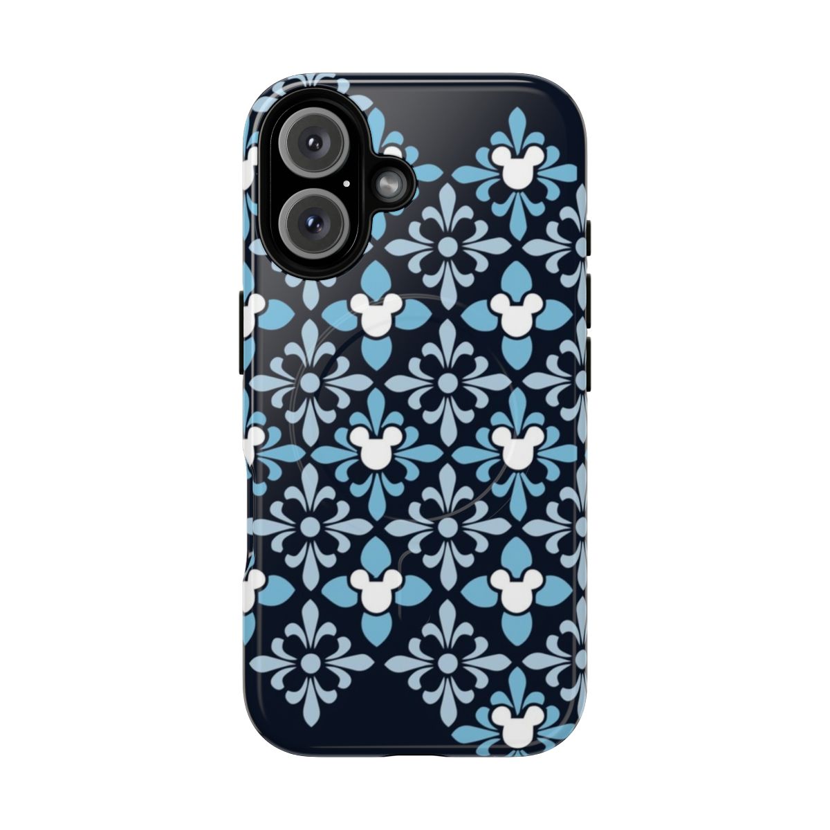 Indigo hidden character pattern magnetic tough phone case