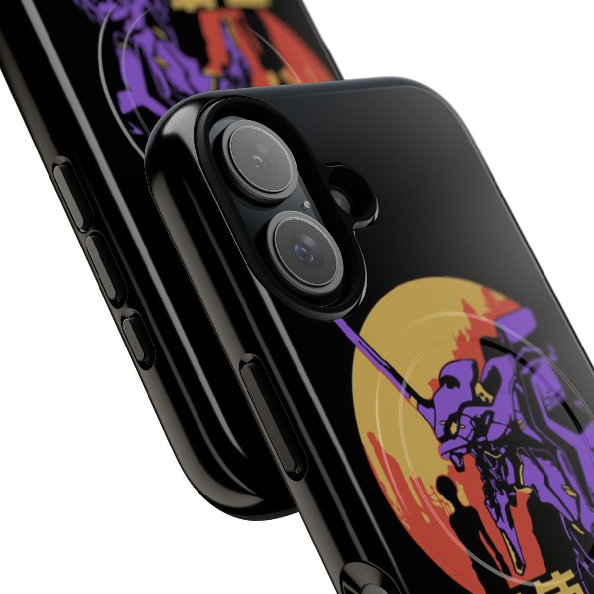 Retro vintage-style Neon Genesis Evangelion-inspired magnetic phone case - Detail