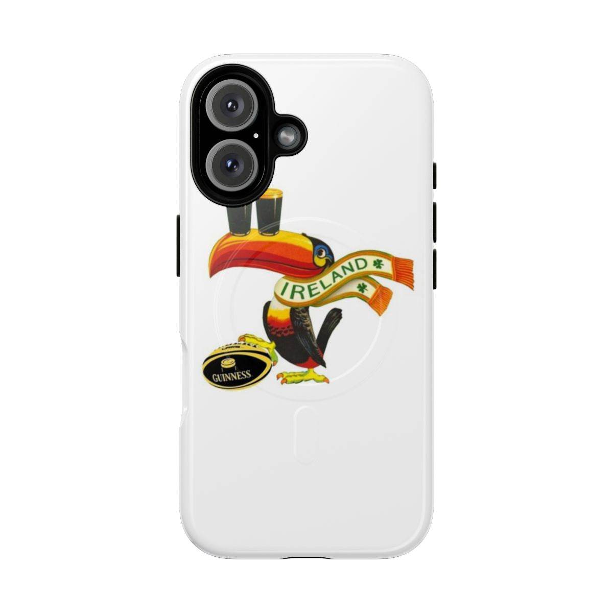 Durable Ireland toucan-themed phone case with Guinness-inspired design