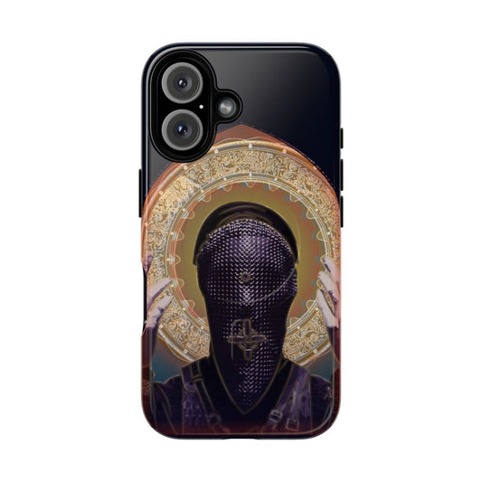 Magnetic phone case featuring artwork inspired by the character Sister Beatrice from the TV series Warrior Nun.