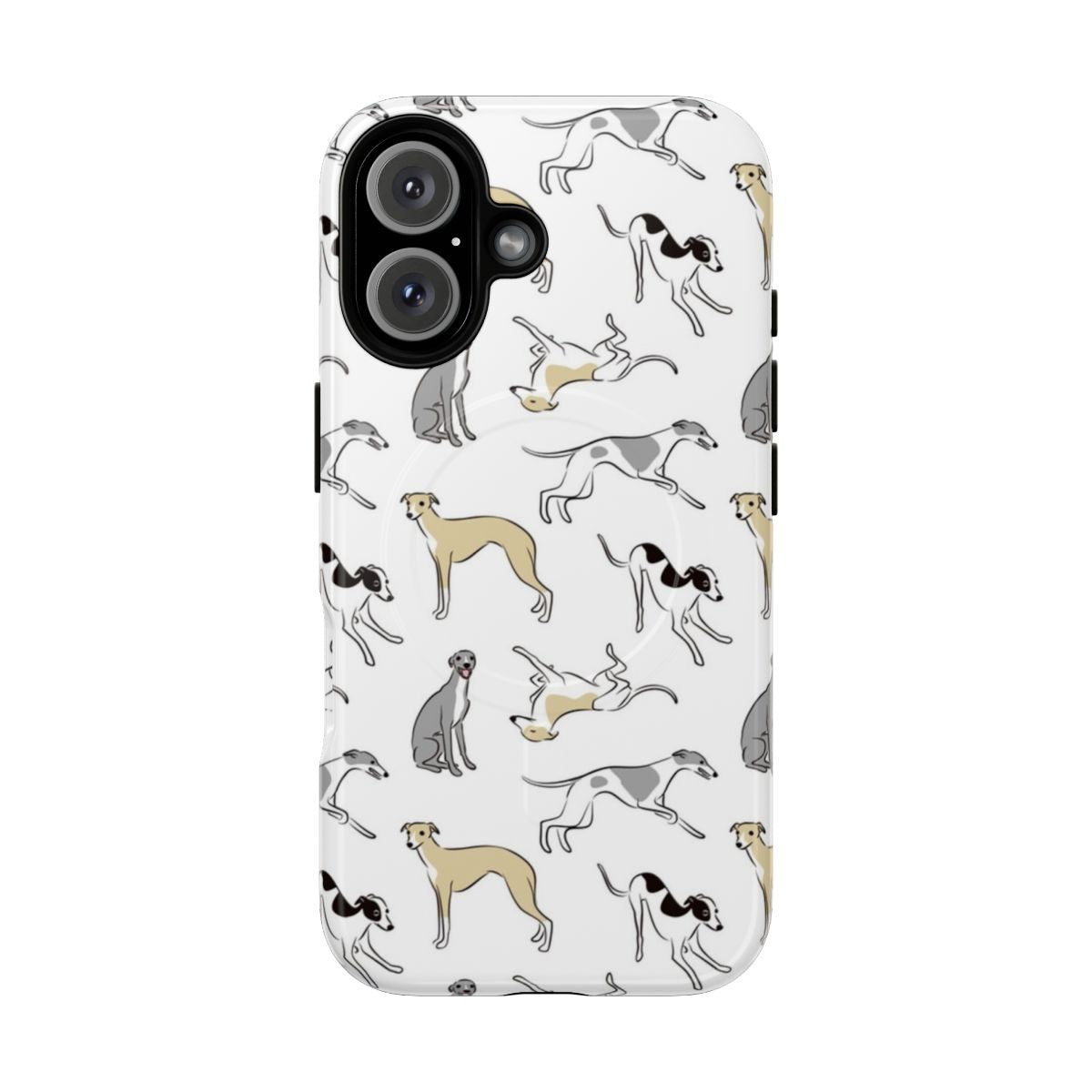 Sighthound-themed tough magnetic phone case for whippets and Italian greyhounds