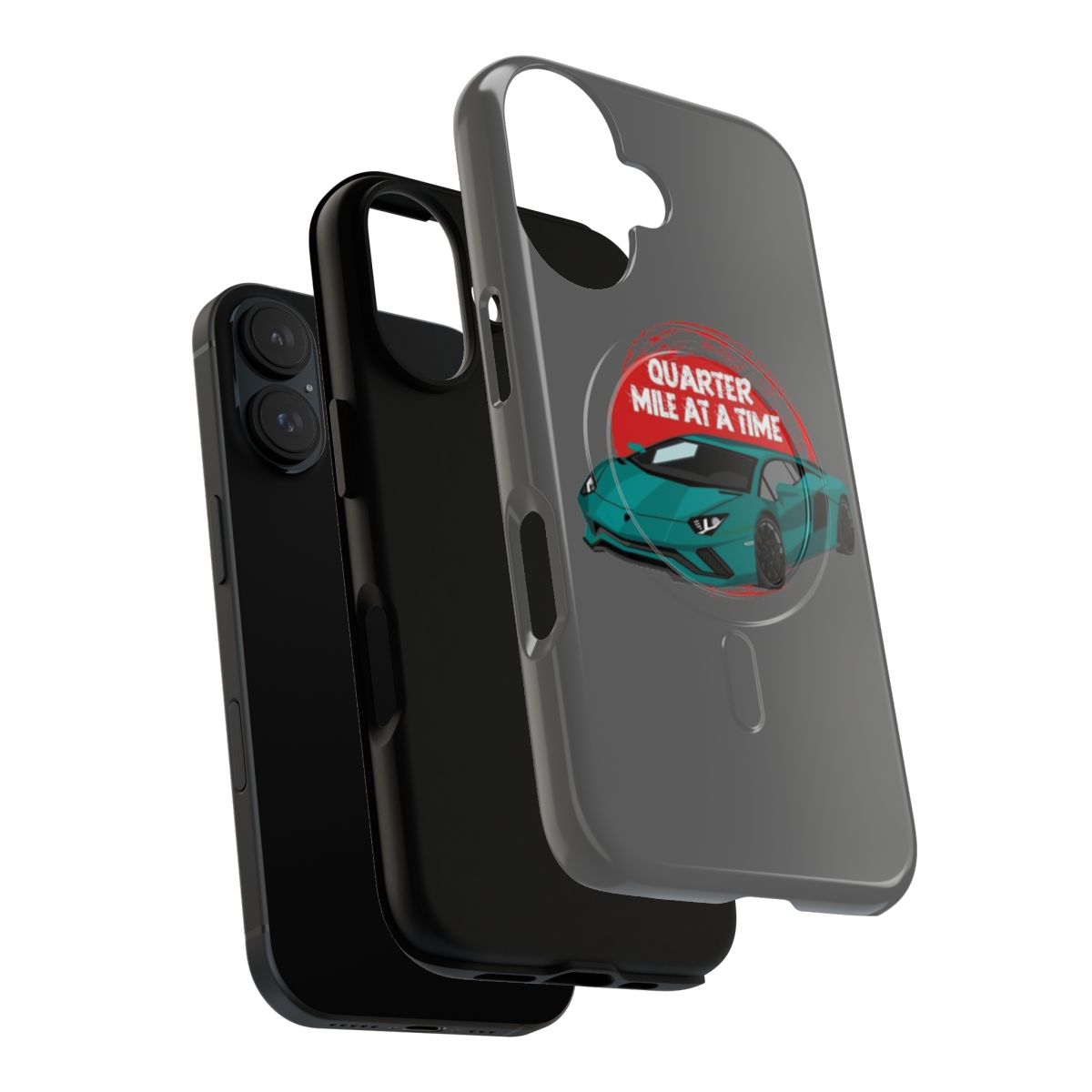 Stylish phone case featuring the silhouette of a high-performance sports car - Layers