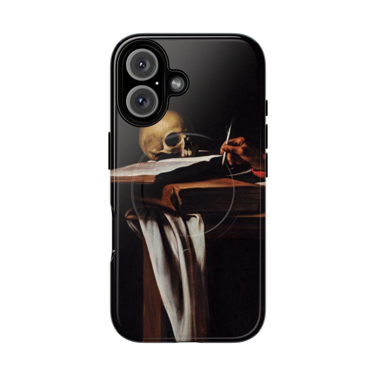 Baroque-style phone case featuring Michelangelo Caravaggio's painting of St. Jerome