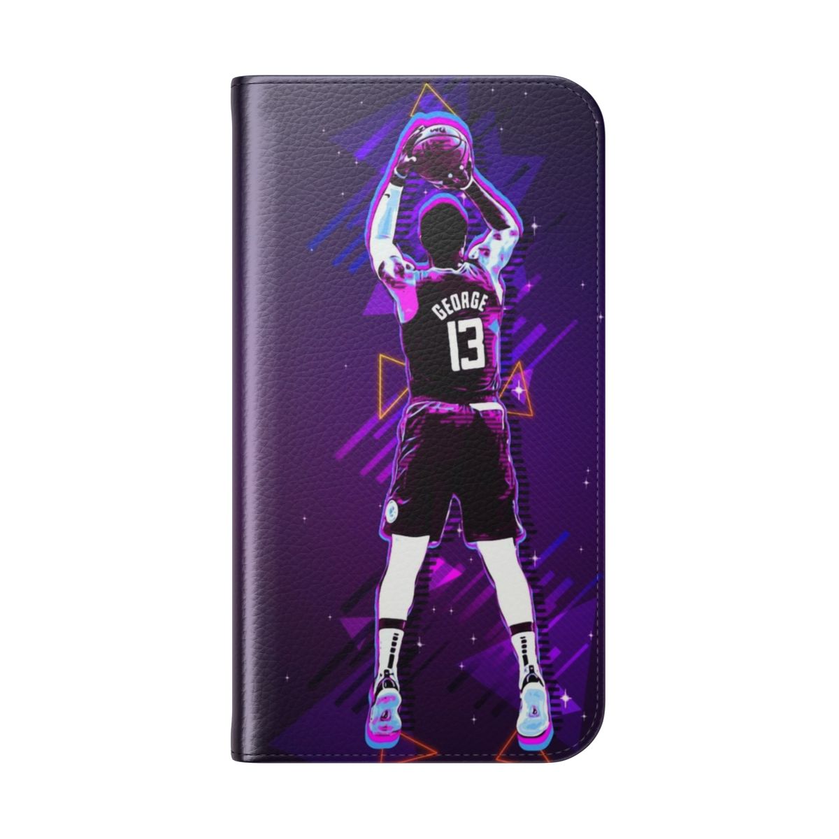 Personalized basketball phone case featuring NBA player Paul George - Folded Back