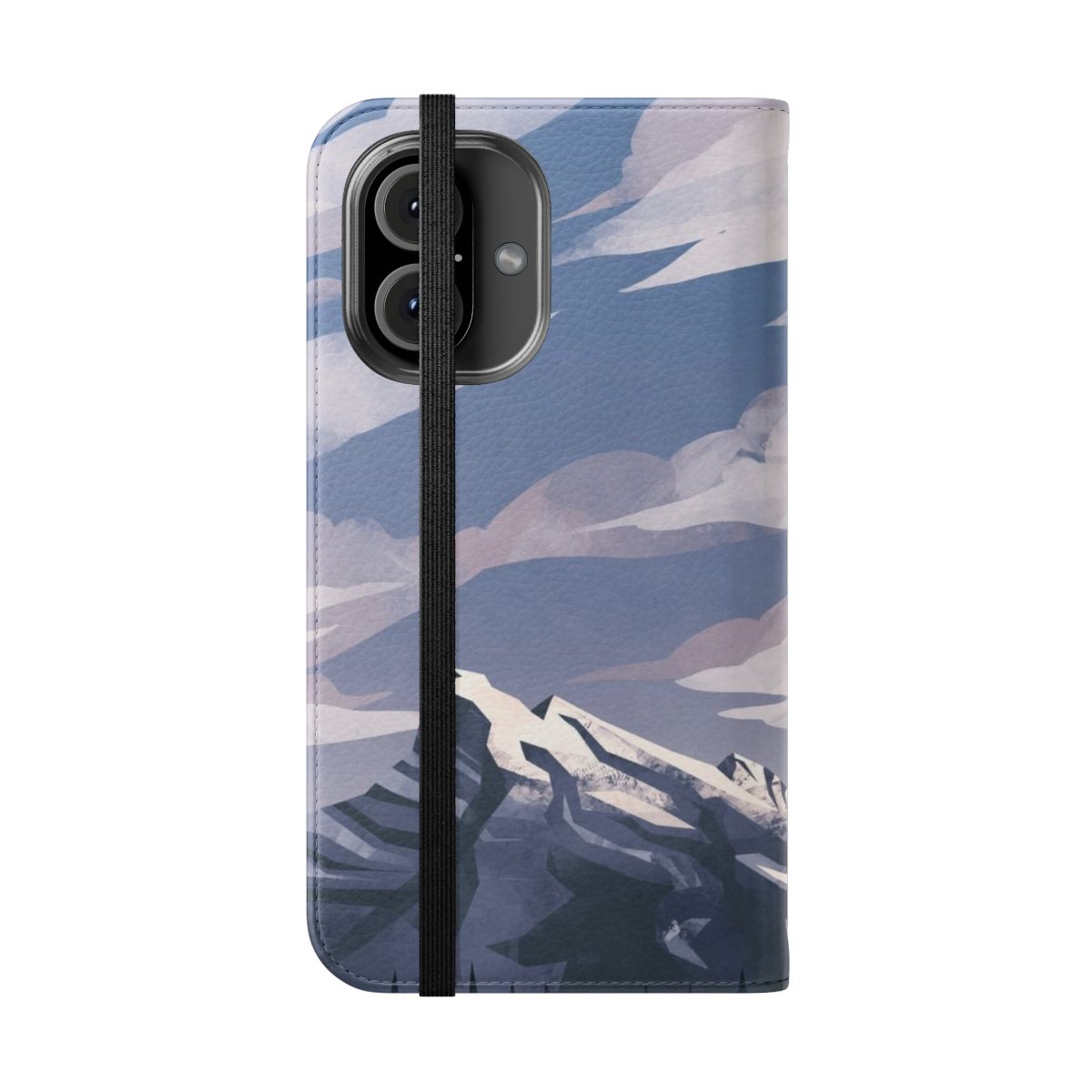 Majestic mountain landscape design on a flip phone case - Folded Front