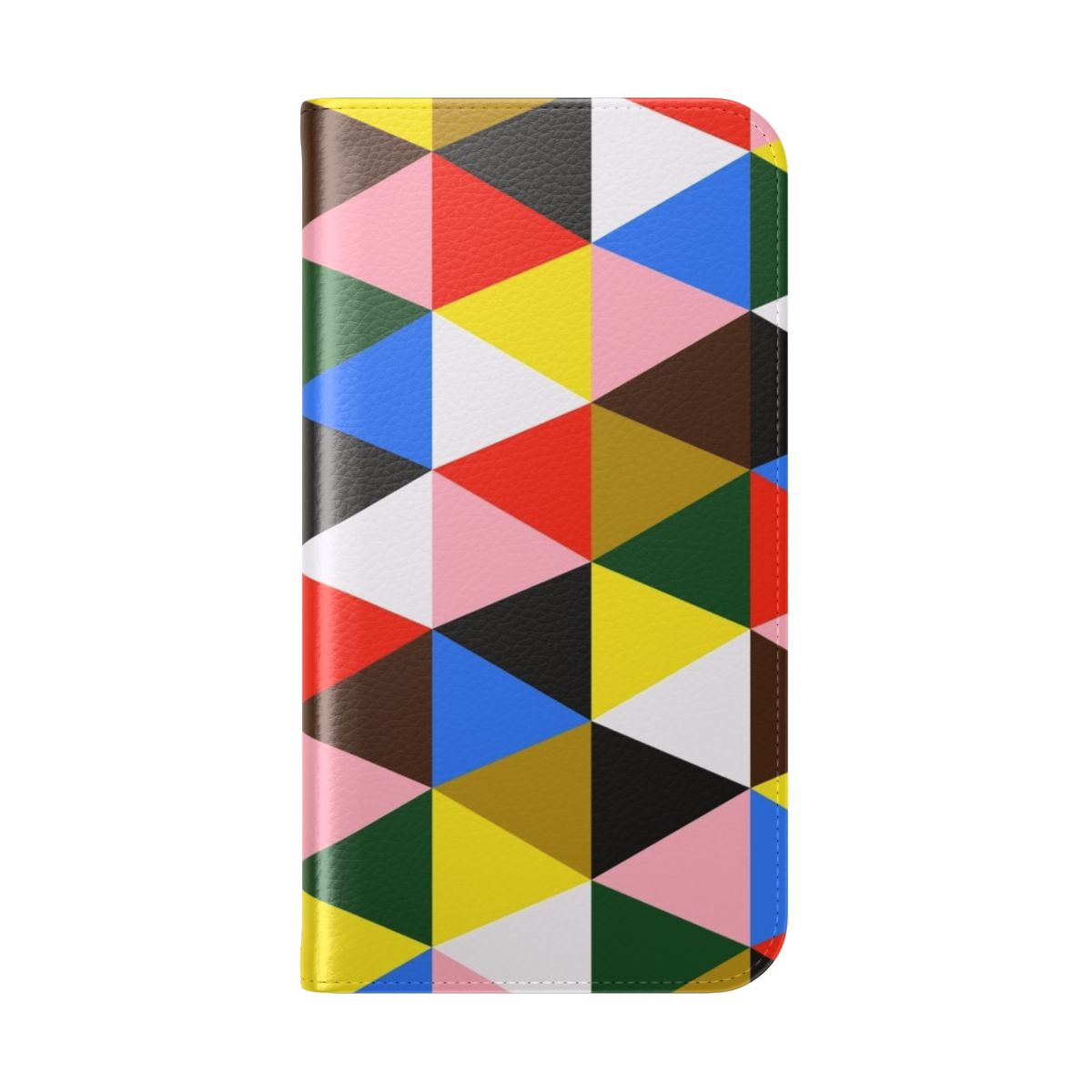 Midcentury modern phone case with abstract geometric hexagon and triangle pattern - Folded Back