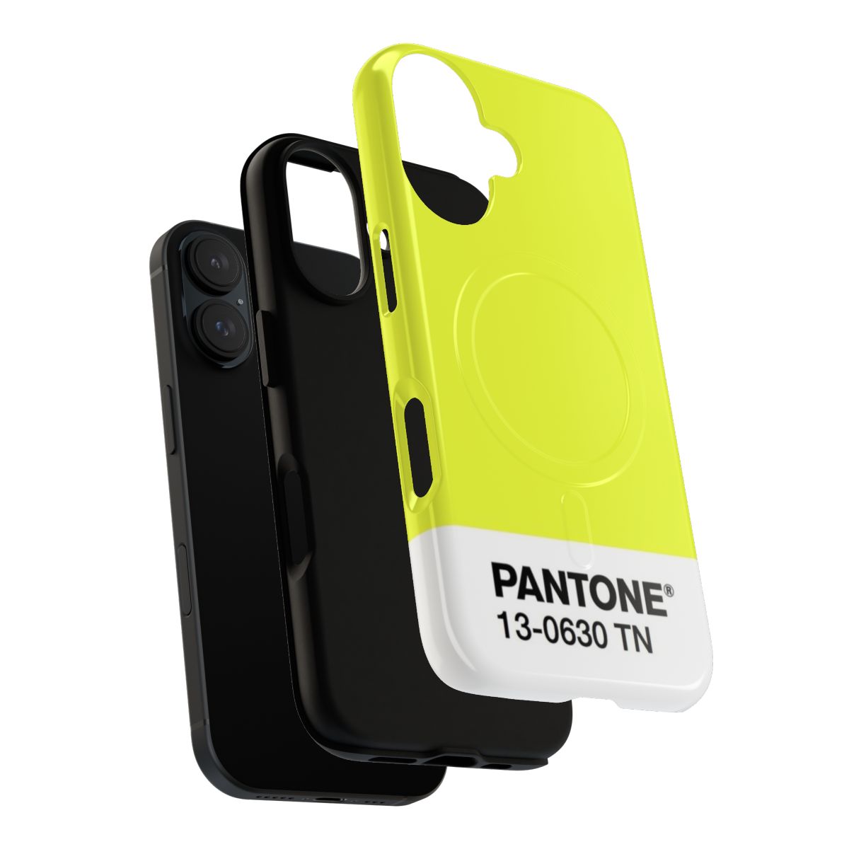 Bright yellow Pantone-inspired phone case with fun typographic design - Layers