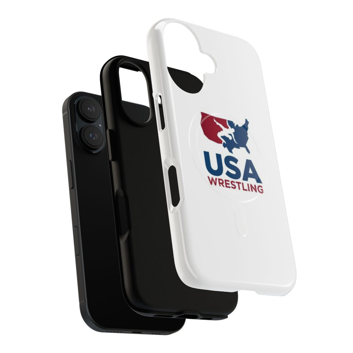 Magnetic tough phone case featuring a USA wrestling inspired logo design - Layers