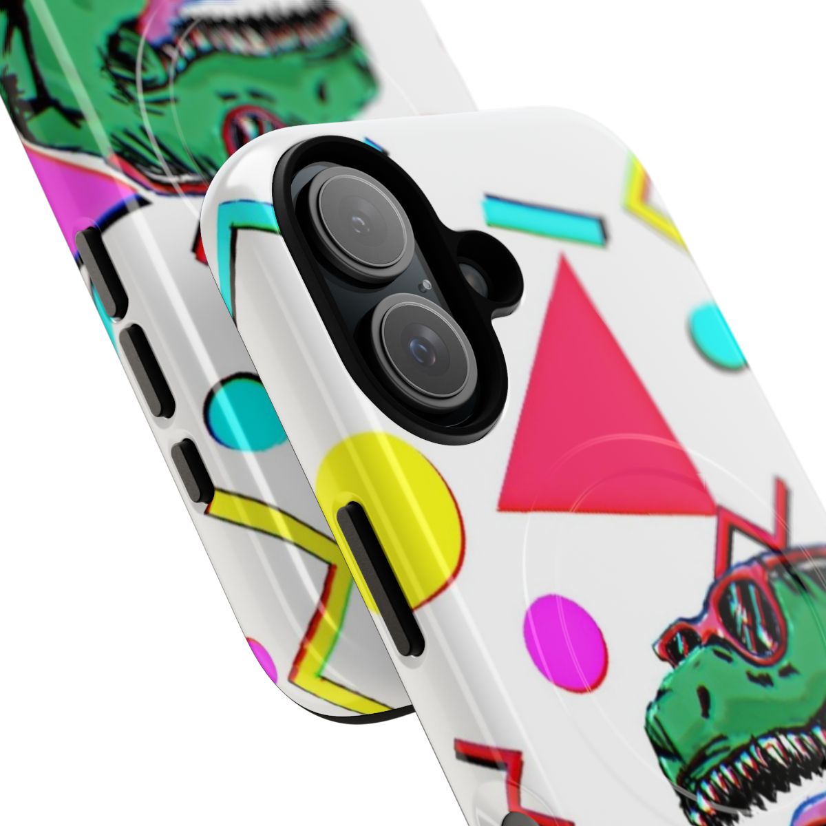 Retro 90s dinosaur-themed magnetic tough phone case - Detail