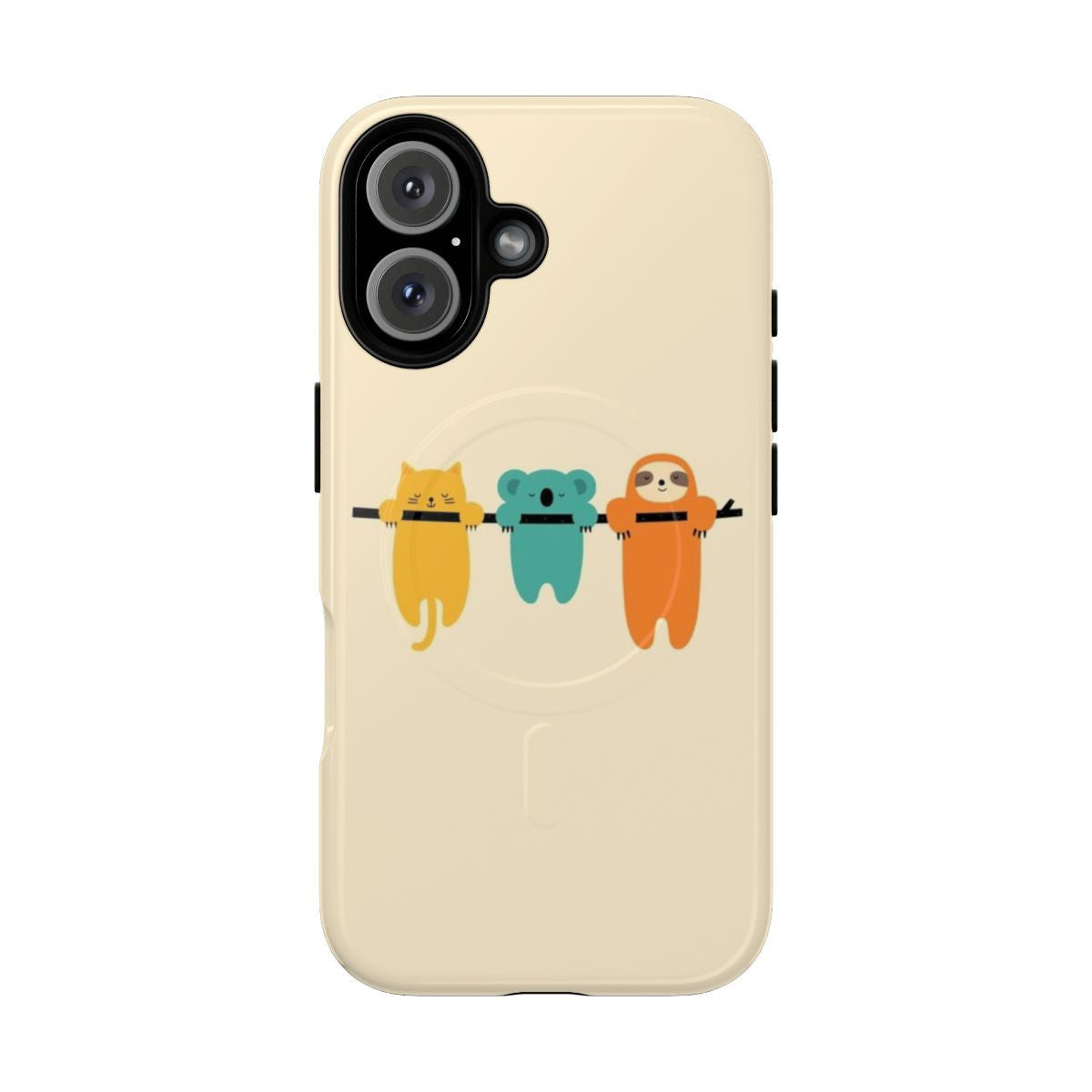 Magnetic phone case with cute sloth, koala, and cat designs