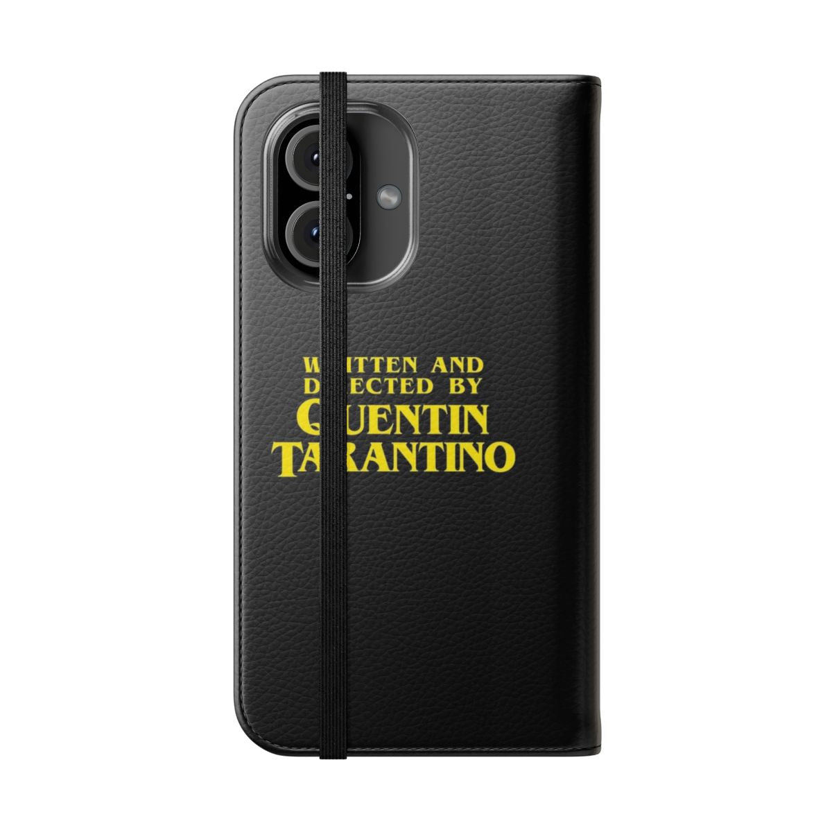 Quentin Tarantino inspired flip phone case with movie-themed design - Folded Front