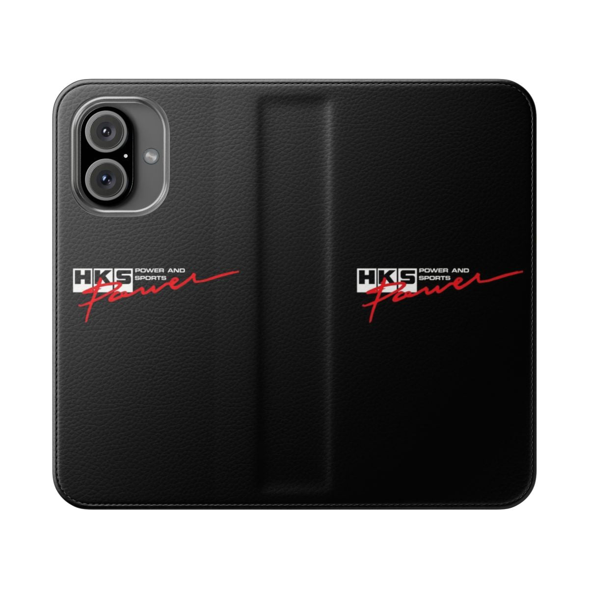 HKS-inspired flip cover phone case with a sleek, protective design